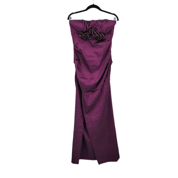 Vintage 80s Betsy & Adam Gown Steampunk Goth Artsy Avant-garde Metallic Purple M - Picture 12 of 12